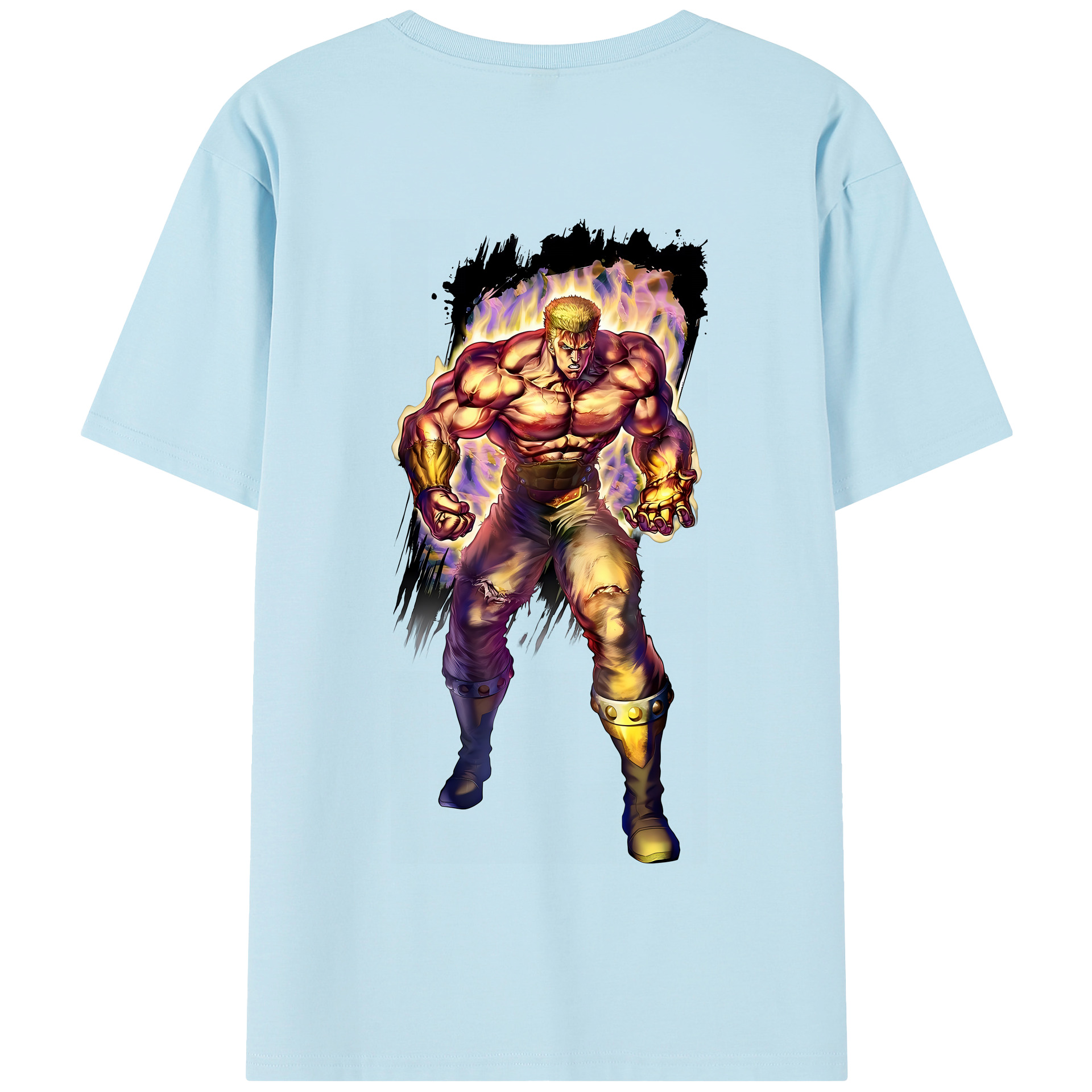 （画像用） 北斗の拳 Fist of the North Star 綿100％半袖Tシャツ（背面プリント）